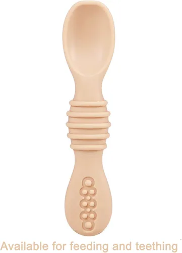 Miniatura 8 de PandaEar Paquete de 7 cucharas de destete LED para bebé, cucharas de silicona para bebés, utensilios de autoalimentación, cuchara de alimentación
