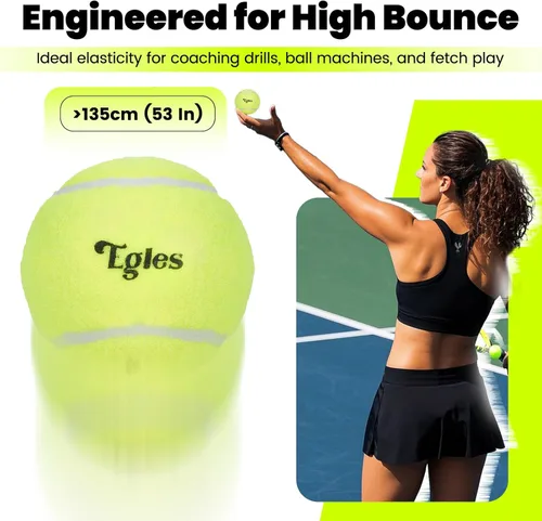 Miniatura 2 de Egles Paquete de 12/20/60 pelotas de tenis para entrenamiento y perros, pelota de tenis de práctica de alta elasticidad con bolsa de malla