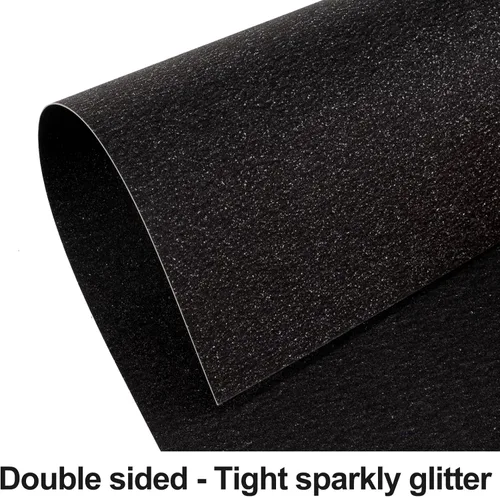 Miniatura 3 de Goefun - Cartulina negra con purpurina de doble cara de 8.5 x 11 pulgadas, 24 hojas de 9.88 oz/m²/100 libras, papel de cartulina negra para Negro