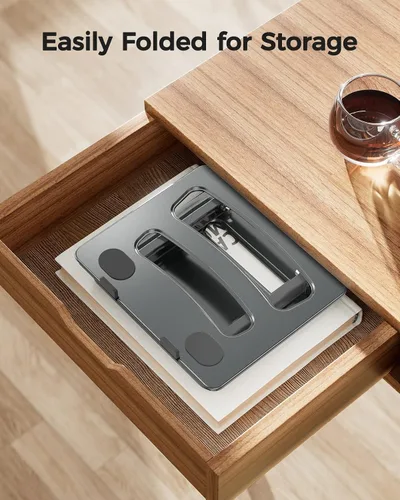 Miniatura 6 de LORYERGO Soporte ajustable para laptop, portátil para portátiles de 17.3 pulgadas, soporta hasta 17.6 libras, postura ergonómica y disipación de Gris