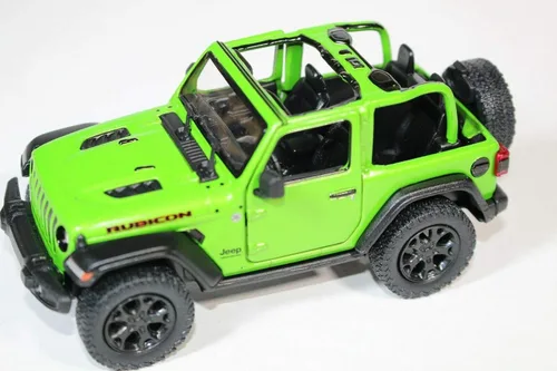 KiNSMART - Vehículo de juguete de réplica de modelo fundido a presión a escala 1:34, 5 pulgadas, 4x4 todo terreno Jeep Wrangler Rubicon (verde,