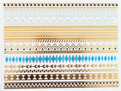 Miniatura 4 de 5 hojas de tatuajes metálicos de oro y plata flash de Modern Boho, enorme colección Colección Namaste