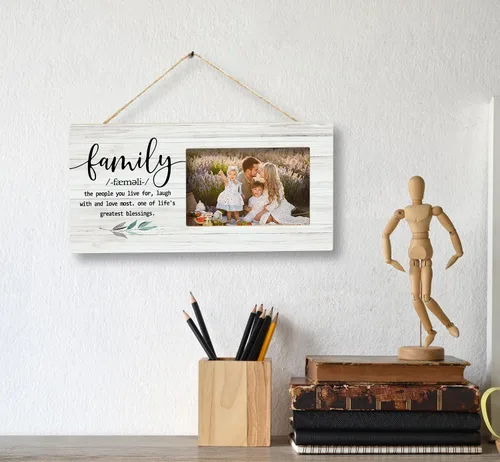 Miniatura 5 de SRADMO Marco de fotos familiar de 12 x 6 pulgadas para mujeres y hombres, perfecto para reuniones familiares, regalos de inauguración de la casa