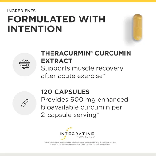 Miniatura 4 de Integrative Therapeutics - Theracurmin HP Curcumina: Suplemento de cúrcuma para la recuperación muscular y el alivio de dolores menores debido al