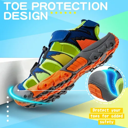 Miniatura 3 de Littleplum Sandalias deportivas con punta cerrada, zapatos de verano para niños, caminar, senderismo, atletismo, al aire libre