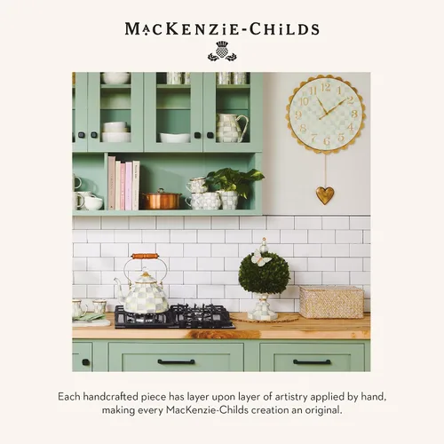 Miniatura 6 de MACKENZIE-CHILDS Sterling Check - Reloj de pared con colgante de corazón