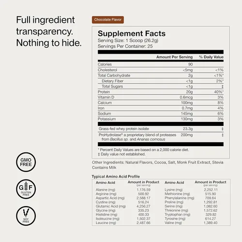 Miniatura 9 de Momentous Essential Proteína de suero de vacas alimentadas a pasto – 20 g de proteína aislada de suero – Certificado NSF para el deporte – Sin