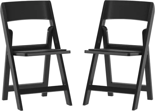 Miniatura 23 de Flash Furniture Hercules Tucker - Silla plegable de resina negra comercial, ligera, asiento extraíble acolchado de vinilo, para uso en interiores