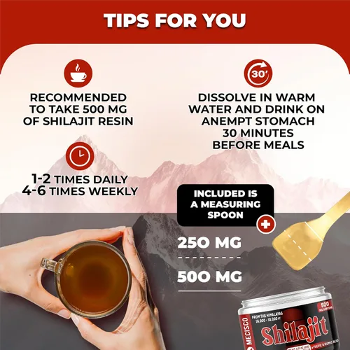 Miniatura 6 de Shilajit orgánico puro del Himalaya, 2 paquetes de 0.7 onzas (0.71 oz), el suplemento Shilajit contiene fúlvico, ácido húmico natural y más de 85