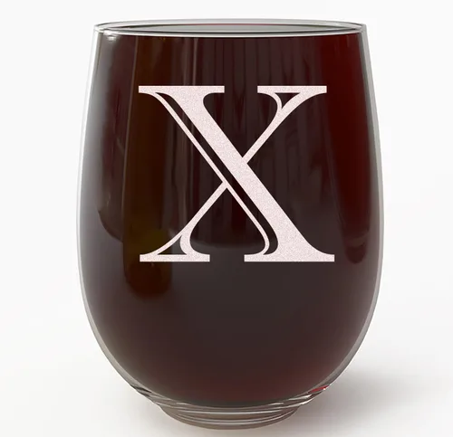 Miniatura 23 de Copa de vino grabada con monograma de 17 onzas sin tallo (letra A) A-Z, regalos personalizados para mujeres, copas de vino personalizadas, regalo
