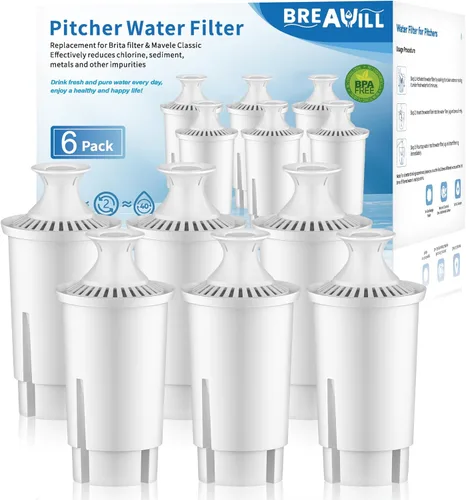 Miniatura 10 de BREAUILL Filtro de repuesto compatible con filtro de agua y jarras Brita®, repuesto de filtro de agua certificado NSF compatible con Brita® Classic