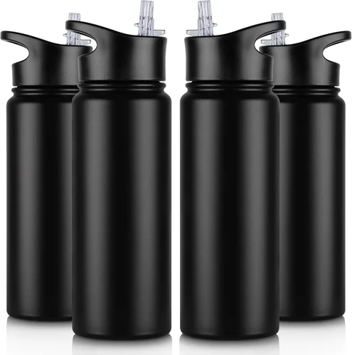 Miniatura 38 de Botella de agua aislada de 64 onzas con tapas de pajita y boquilla, jarra de agua de acero inoxidable de medio galón con mango de paracord, vacío
