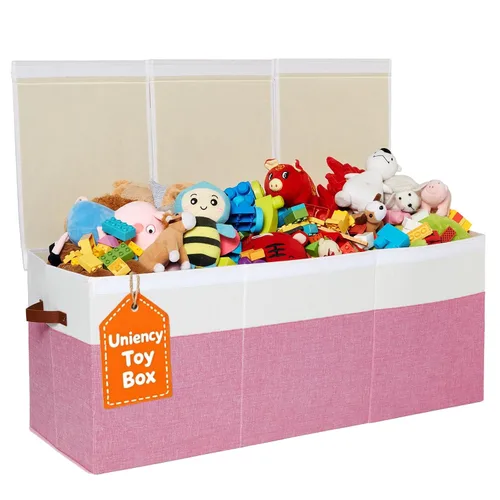 Miniatura 12 de Caja de juguetes extragrande, almacenamiento de juguetes plegable y resistente de 150 litros con tapa, organizador de almacenamiento para niños