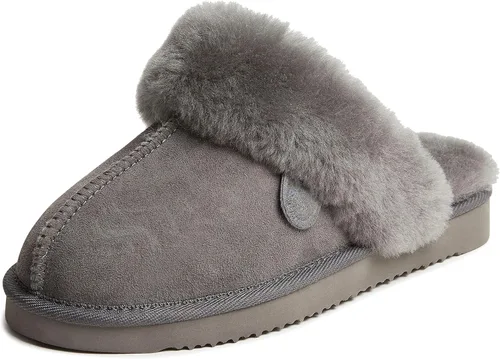 Miniatura 55 de Dearfoams Fireside Sydney Pantuflas anchas de piel de oveja para mujer, para interiores y exteriores