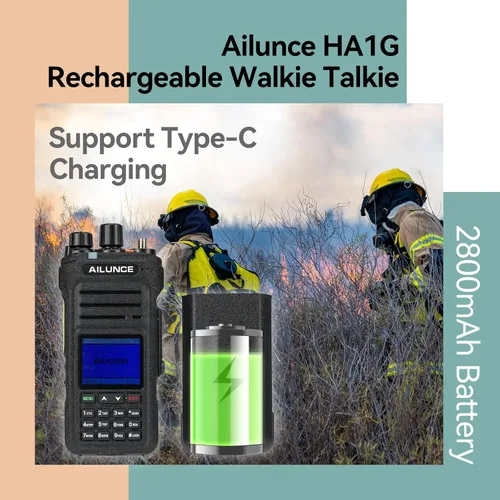 Miniatura 4 de Retevis Ailunce HA1G Radio GMRS de Mano, Actualización Chirp, Radio GMRS con Micrófono de Altavoces IP67, Impermeable IP67, NOAA, 2800mAh USB-C