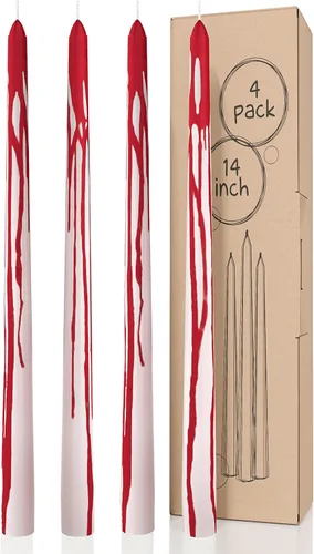 Miniatura 11 de CANDWAX Paquete de 4 velas cónicas blancas, sin goteo, de combustión lenta, sin perfume, de 12 pulgadas, ideales para mesa de comedor, candelabros