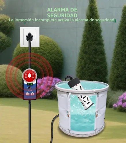 Miniatura 3 de Calentador de agua de inmersión portátil de 1800 W 120 V, calentador eléctrico para cubos, bañeras y mini piscinas, diseño sumergible