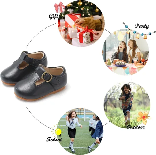 Miniatura 5 de Felix & Flora Zapatos de vestir planos Oxford para niña pequeña, zapatos de vestir estilo Mary Jane Princess para niña, para fiesta, escuela, zapatos