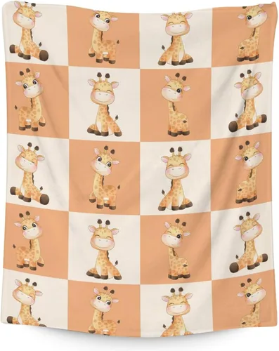 Miniatura 16 de Manta de jirafa para niñas, tamaño regazo de 30 x 40 pulgadas, manta de felpa suave y mullida, regalo de manta negra linda para sala de estar