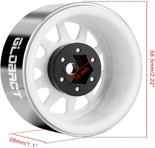 Miniatura 2 de GLOBACT 1.9 Beadlock Wheels Llantas RC Buje de rueda para TRX4 TRX6 Axial SCX10 I II III Pro Redcat 1/10 RC Crawler Accesorios de actualización
