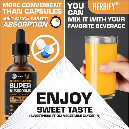 Miniatura 5 de Suplemento de hongos – Lions Mane Reishi Cordyceps Chaga Turkey Tail Inulina y más hongos para apoyo inmunológico, energía – Suplementos cerebrales