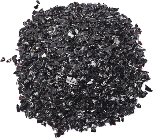 Miniatura 4 de TWINKLING Vidrio triturado de alto brillo, vidrio roto, chips de gemas de vidrio para arte de resina DIY, arte de uñas, pintura de geoda, 1-3mm Negro