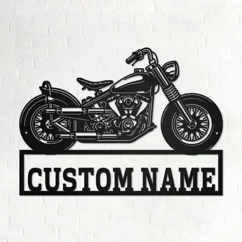 Miniatura 14 de Letrero de metal personalizado para motocicleta, arte de pared de metal con bandera de EE. UU., arte de pared de metal para motocicleta, letrero
