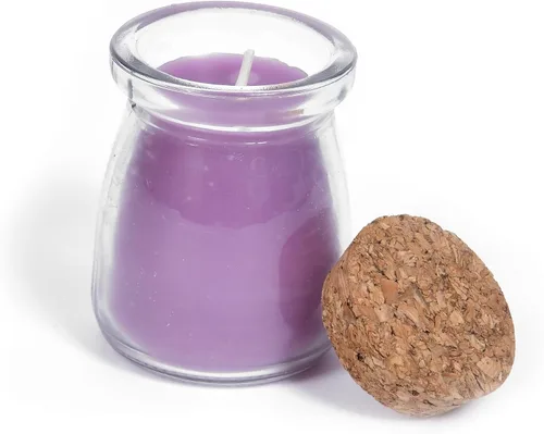Miniatura 2 de BeeTheLight - Vela en tarro de cera de abeja con tapa de corcho, vela de aromaterapia de lavanda, 20 horas de tiempo de combustión, vela de cera
