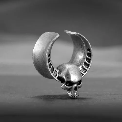 Miniatura 4 de ERKUOO 2 piezas de apertura de túneles de oreja, cuernos de calavera, calibre de oreja, piercing expansor, estirables, joyería de moda, piercing