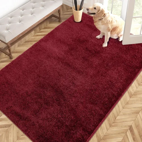 Miniatura 70 de PURRUGS Alfombra de área de fácil cuidado de 4 x 6 pies, antideslizante, lavable a máquina, tapete para puerta de perro, resistente a las manchas