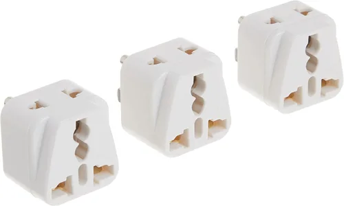 Miniatura 5 de Adaptador de enchufe de alimentación universal de 2 entradas, paquete de 3 unidades, tipo B, certificado CE para teléfonos móviles, portátiles