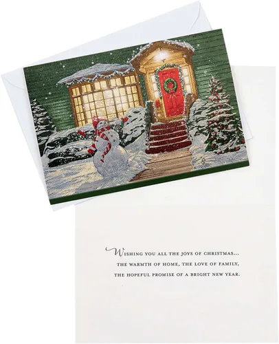 Miniatura 2 de Hallmark Tarjetas de Navidad en caja, puerta roja invernal (16 tarjetas de Navidad con sobres)