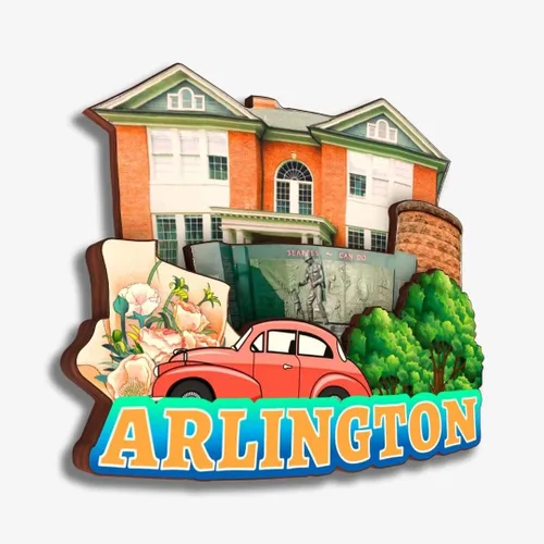 Miniatura 10 de Arlington - Imán de madera para nevera, colección de madera en 3D, hecho a mano, recuerdos de ciudad, decoración del hogar, regalo -312