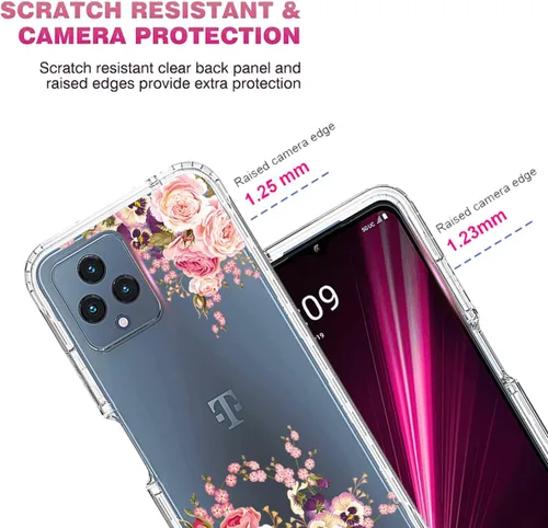 Miniatura 2 de Funda para REVVL 6 5G/T Phone 5G TMAF025G con protector de pantalla de vidrio templado, cuerpo completo, transparente, flexible, con protección