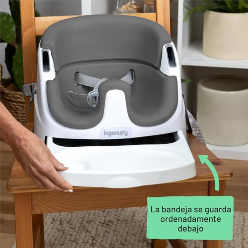 Miniatura 5 de Ingenuity Asiento con base para bebé 2 en 1 con bandeja auto-guardable para alimentación y piso - Pizarra