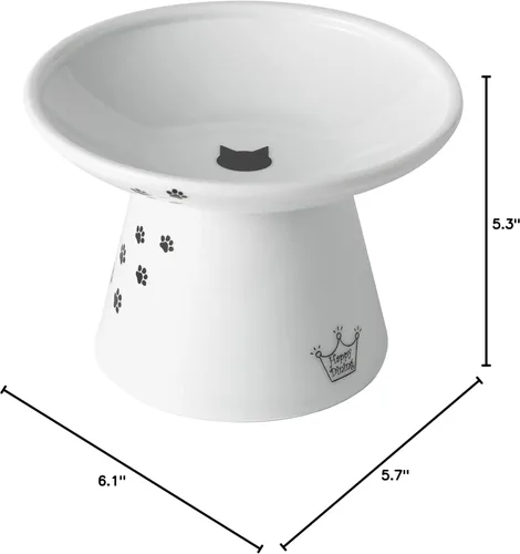 Miniatura 12 de Tazón elevado de comida para gatos Necoichi – Tazón elevado de cerámica para gatos para fatiga de bigotes y cuello, apto para lavavajillas