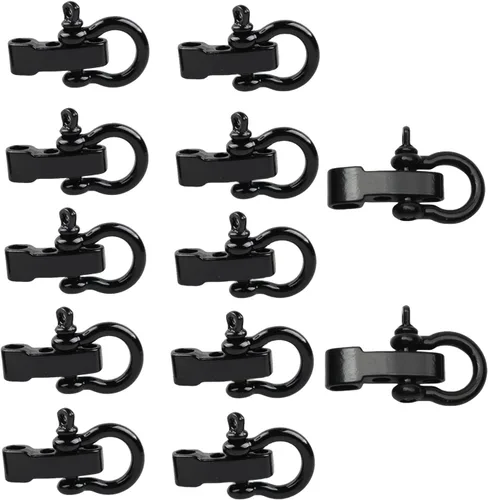 Miniatura 2 de Hewnda 10 Sets Zinc alloy Bow Shackle Umbrella Rope,Adjustable D Umbrella Rope Bracelet Buckle Survival D