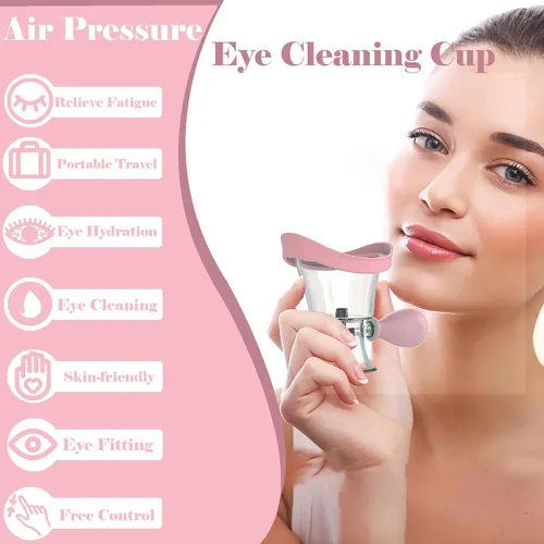 Miniatura 3 de Paquete de 2 vasos portátiles para lavado de ojos, kit de baño, cuidado de silicona a presión de aire, kit de limpieza para lavar la taza, kit