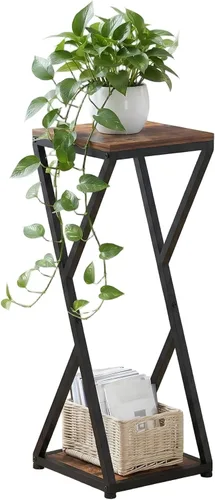 Miniatura 9 de Soporte alto para plantas de 2 niveles para interiores, mesa auxiliar cuadrada pequeña para el hogar 32.5" Height, Small Square Drink Table
