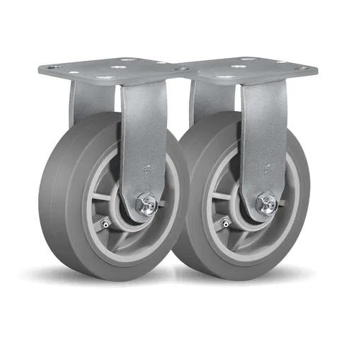 Miniatura 29 de Ruedas giratorias de alta resistencia 4x2, ruedas industriales, ruedas de goma (banda de rodadura plana), juego de 1 con capacidad de hasta 450