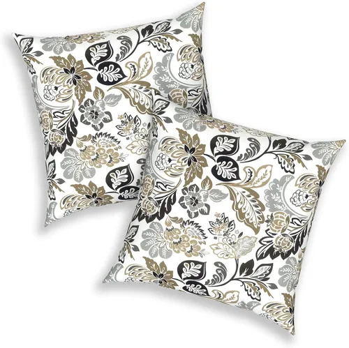 Miniatura 393 de Juego de 2 almohadas para exteriores de 16 x 16 pulgadas, repelentes al agua con interiores, para muebles de patio, hogar, jardín, geometría bohemia