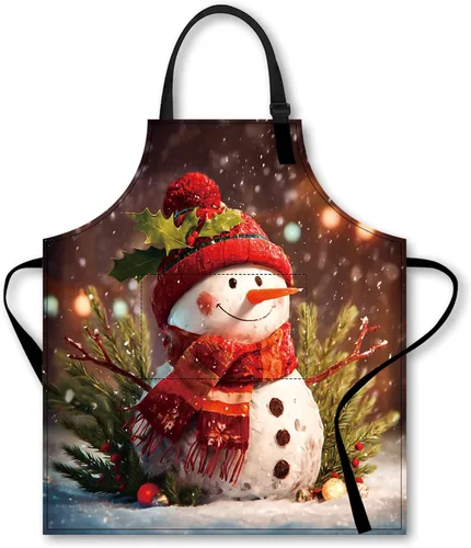 Miniatura 9 de Nuxovilar Delantales para mujer con bolsillos, 26.77 x 30.7 pulgadas, ideal para cocinar, hornear, reuniones de Navidad