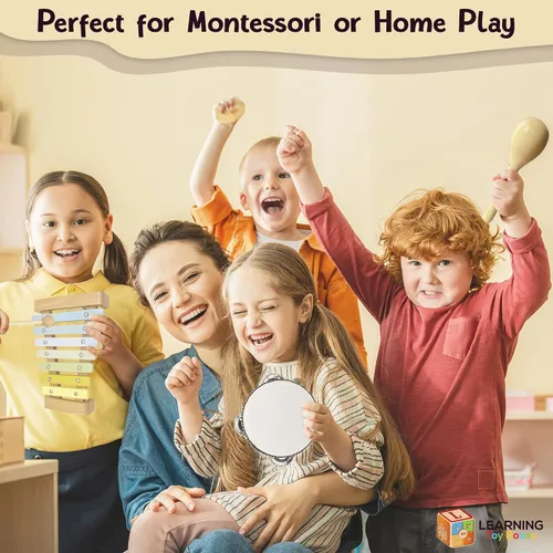 Miniatura 7 de Juego de instrumentos musicales para niños pequeños, juguetes Montessori de madera para bebés, juguetes musicales sensoriales para niños pequeños