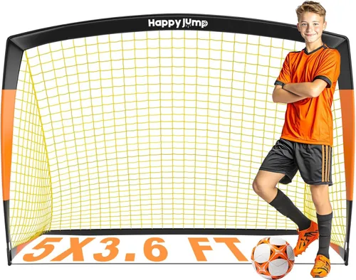 Happy Jump Portería de fútbol 7'x5', 6.6'x3.3', 5'x3.6', 4'x3', 3'x2.2' Red de fútbol para patio trasero de niños