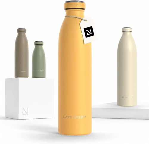 Miniatura 43 de LARS NYSØM Botella de agua XL de acero inoxidable aislada 12oz 17oz 25oz 34oz 51oz Botella térmica aislada para bebidas calientes y frías Azul