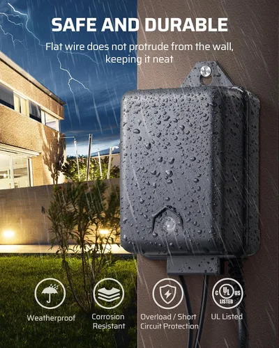 Miniatura 5 de DEWENWILS Transformador de paisaje de bajo voltaje de 60 W con sensor de fotocélula, transformador de bajo voltaje de 120 V CA a 12 V CA