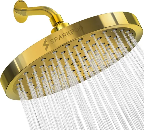 SparkPod Cabezal de regadera – Lluvia de alta presión – Diseño de lujo de calidad premium – Instalación en 1 minuto – Reemplazo ajustable fácil de