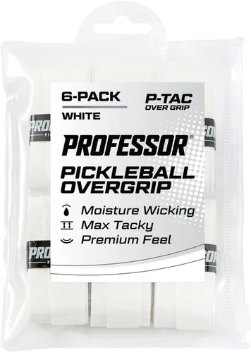 Miniatura 8 de Professor P-Tac Pickleball Paddle Overgrip – Cinta de agarre máxima adherente que absorbe la humedad para paletas de pickleball en paquetes de 6