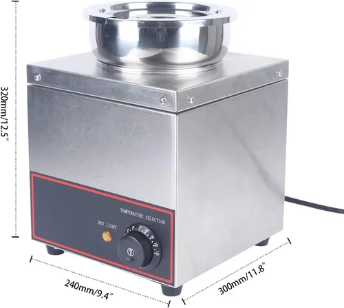 Miniatura 4 de Calentador de alimentos Bain Marie de grado comercial, 1 olla redonda, calentador de alimentos de acero inoxidable, mesa de vapor para catering