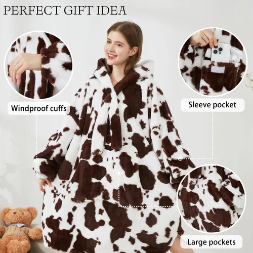 Miniatura 7 de Softan Manta con Capucha, Sudadera de Gran Tamaño para Adultos, Mujeres y Hombres, Regalo, Manta con Capucha Súper Acogedora y Cálida, Sudadera